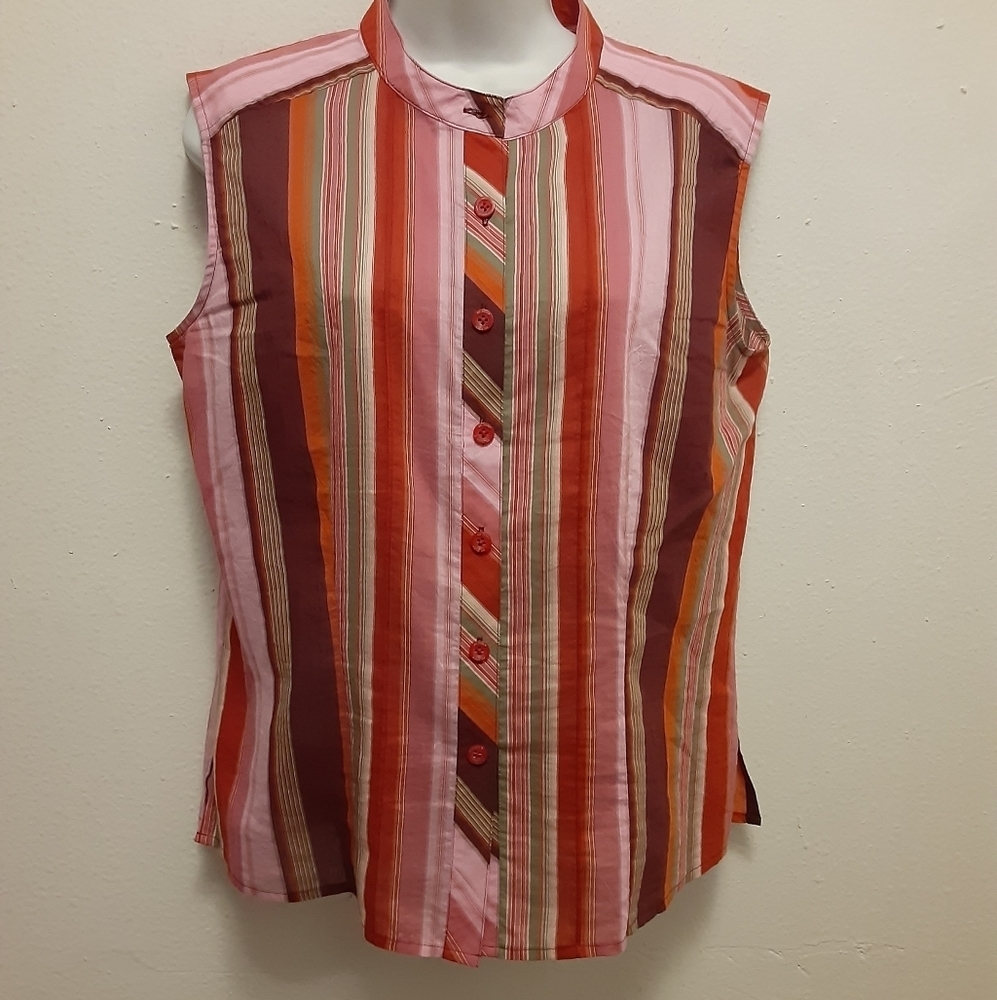 St John sport  slevless striped shirt 🧡